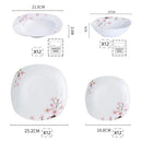 Ljojo 48-Piece Porcelain Ceramic Dinnerware Set for 12: Plates and Bowls