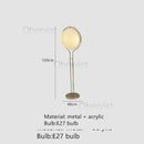 Modern Chrome Metal Floor Lamp with Acrylic Ball | White Yellow Standing Light for Living Room by Ljojo