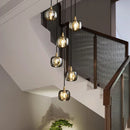 Ljojo Luxury Crystal Rotating Staircase Pendant Lamp - Modern Design