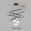 Modern Gold Ring LED Pendant Light Chandeliers for Living Bedroom Dining Room by Ljojo
