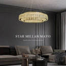 Ljojo Luxury Gold LED Crystal Chandeliers for Living & Dining Room