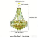 Vintage American Green Glass Chandelier LED Dimmable Double Layer for Villa Living Room - Ljojo