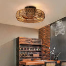Ceiling Fan Light Remote Control Retro Cage Style for American Living Room by Ljojo