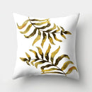 Golden Leaf Tropical Pillow Cover for Home Decor by Ljojo