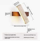 Ljojo Japanese Wabi-Sabi Yellow Travertine Wall Light with Pull Chain Switch and Rotable LED Wood Stone Lamp