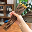 Ljojo 25cm Wooden Chopsticks Set with Brass Engraved Fortune Chinese Character