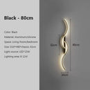 LED Wall Sconce Long Strip Modern Black Remote Control Lighting for Living Room Bedroom by Ljojo