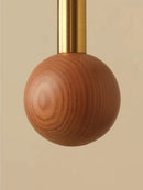 Japan Retro Fabric Pendant Light Chandelier Wooden Ball LED Mood for Living Room by Ljojo