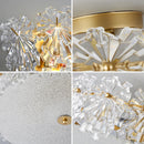 Ljojo Maple Leaf Crystal Glass Ceiling Chandelier for Luxury Living Room Bedrooms