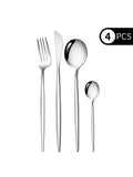 Ljojo 4-Piece Black Gold Stainless Steel Cutlery Set