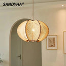 Hemp Rope Wood Pendant Light Chandelier Stylish Ceiling Lamp Living Room Bedroom Art Decoration Modern by Ljojo