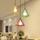 Iron Triangle Pendant Lamp by Ljojo: Modern Wrought Metal Chandelier for Kitchen & Restaurant