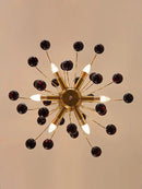 French Retro Cherry Glass Chandelier Vintage Living Room Pendant Light by Ljojo.
