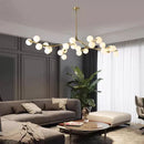 Ljojo Modern Glossy Glass Ball Chandelier Pendant Light for Living & Dining Room