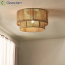 Ljojo Modern Minimalist Nordic Rattan Bucket Chandelier for Living Room Decoration