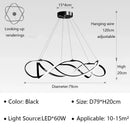 Modern Waves Metal LED Pendant Lights Luxury for Living Room Chandelier Bedroom by Ljojo
