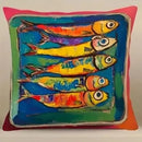 Colorful Fish Pattern Pillow Cover by Ljojo - Sofa Bedroom Car Cushion Cover