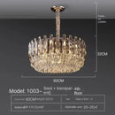 Nordic Gold LED Crystal Chandelier | Luxury Ceiling Light for Dining & Living Room | Ljojo