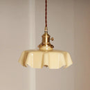 Japanese-Style Cream Small Chandelier Retro Glass Hanging Lamp by Ljojo