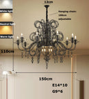 Ljojo Black White Iron Chandelier Lighting for Dining Living Room, Foyer, LED Home Decoration