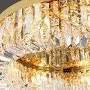 Ljojo Luxury Gold Crystal Chandelier LED Ceiling Light for Dining and Living Room