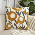 Boho Floral Tufted Cotton Throw Pillow Cover for Couch and Bed by Ljojo