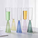 Ljojo 225ml Two Tone Glass Goblet Set Champagne Flute Cone Shape Base