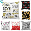 Heart Print Pillowcase for Home Decor by Ljojo - Love Cushion Cover