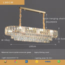 Nordic Luxury Clear Crystal Chandelier Hanging Lamps Dining Table - Ljojo