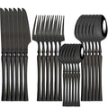 Ljojo 24-Piece Stainless Steel Cutlery Set - Knife Fork Spoon Dinnerware Silverware