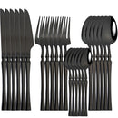 Ljojo 24-Piece Stainless Steel Cutlery Set - Knife Fork Spoon Dinnerware Silverware