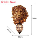 American Retro Lion Head Wall Lamp Resin led Wall Light for Living Room Hallway by Ljojo