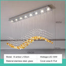 Modern Green Stone Glass LED Pendant Lights - Ljojo Chandeliers for Living Room Villa Hotel Decor