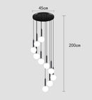 Ljojo LED Ring Stairs Pendant Light Chandelier for Living Room Dining Room Lighting