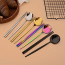 Ljojo Luxury Golden Korean Stainless Steel Dinnerware Set 24Pcs