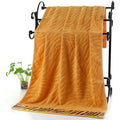 Ljojo Luxury Embroidered Bamboo Bath Towel Set - Green/Coffee/Cream - Personalized