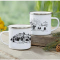 Enamel Mountain Mug with Handle by Ljojo. Best Camping Gift for Outdoor Lovers