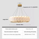 French Cream Style Feather Pendant Light | Designer Circular Shell Glass Dining Room Decor | Ljojo