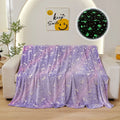 Ljojo Luminous Rainbow Unicorn Pegasus Star Flannel Blanket - Machine Washable Printing and Dyeing Blanket