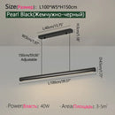 Black LED Chandelier Pendant Light Modern Minimalist Dining Room Fixture Ljojo