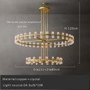 Ljojo Luxury Gold Chandeliers for Living Room in America with Glass Crystals and LED Lighting