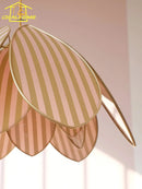 French Medieval Atmosphere Petal Pendant Lights LED E27 Fabric Art Hanging Lamp by Ljojo for Bedroom & Restaurant