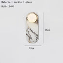 Ljojo Marble LED Wall Lamp White Glass Sconce for Indoor Spaces