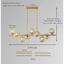 Modern LED Glass Ball Chandelier Pendant Lamp for Bedroom Dining Living Room by Ljojo