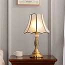 Ljojo Luxe Brass Table Lamp: LED, European Retro Style, Glass Desk Light for Home