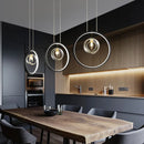 Ljojo Metal Ring Glass Pendant Light for Home Interior Decor