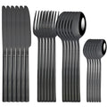 Ljojo 24-Piece Stainless Steel Gold Dinnerware Set with Cutlery & Utensils