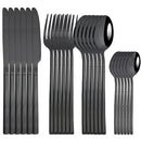Ljojo 24-Piece Stainless Steel Gold Dinnerware Set with Cutlery & Utensils