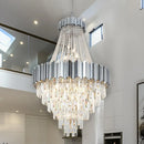 K9 Crystal Gold Chrome Chandelier - Luxury LED Ceiling Fixture for Living Room by Ljojo