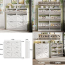 Ljojo™ 6-Drawer Shoe Cabinet with Metal Handles, Entryway Storage Solution